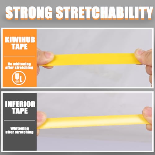 Yellow Electrical Tape, UL Approved, 0.7in x 33ft, 9 Pack - color: Yellow