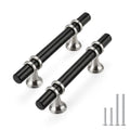 Rergy 10 Pack 3 Inch Hole Center Black and Silver Cabinet Pulls - color: Black&Brushed Nickel, size: 3in Hole Center(76mm)
