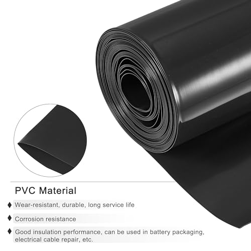 MECCANIXITY Battery Wrap PVC Heat Shrink Tubing 48mm Dia 75mm Flat 10 Feet(3meters) Black Good Insulation for Battery Pack - color: Black, size: 48mmx75mmx3m