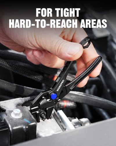 WORKPRO Mini Pliers Wrench, 4-Inch Wrench Pliers with Smooth Parallel Jaws - color: Black