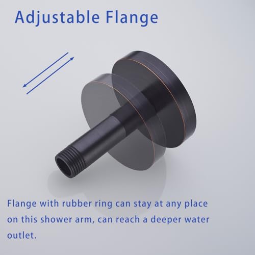Wall Mounted Stainless Steel Shower Arm Shower Head Extension Pipe Bathroom Accessories 4 Inch Oil Rubbed Bronze,SW-RD91038-4-ORB. - color: Circular Flange-4" Oil Rubbed Bronze