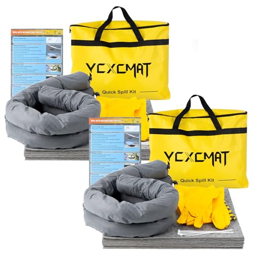Universal Spill Kit for Chemical, Water & Garage Oil Cleanup 2 Pack - size: 2 Pack