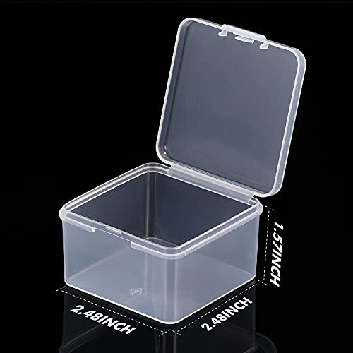 Jetec 6 Pieces Small Clear Plastic Storage Box, 2.5 x 2.5 x 1.6 Inch - size: 2.5 x 2.5 x 1.6 Inch