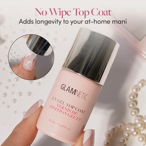 Glamnetic UV Gel Clear Top Coat - No-Wipe Formula | 0.33oz