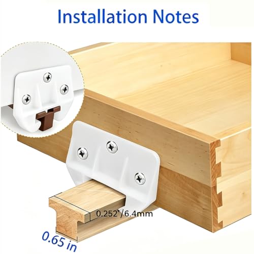 FDXGYH 10 Pcs Plastic Drawer Guides Drawer Track Guides Drawer Rail [White] - size: 58×41×16mm