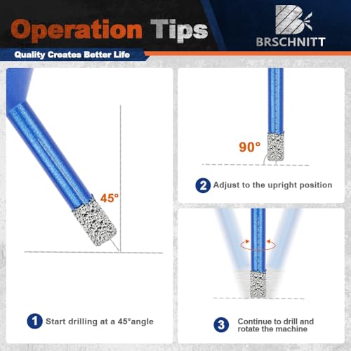 Diamond Core Drill Bit Set - 6/6/8/20/25/35/50/75/100mm Tile Hole Saw Kit for Porcelain Tile Ceramic Marble Granite 4/5”&2“Finger Chamfer Bit