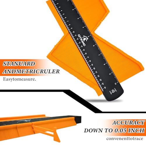 Contour Gauge 2-Pack with Lock, 10-Inch & 6-Inch Profile Tool Set for Woodworking & Tiling, Dual-Scale Measurement, Ideal Gift for DIY Enthusiasts, Carpenters, Home Improvement Projects - style: 10+6 inches