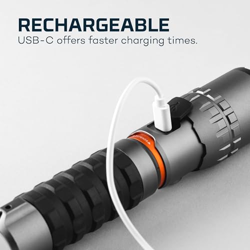 NEBO SLYDE KING Flashlight | High Lumens, Rechargeable COB Work Light & LED Flashlight, Waterproof, Magnetic Base, Great for Camping & Hunting, Includes Charging Cable - color: Storm Gray