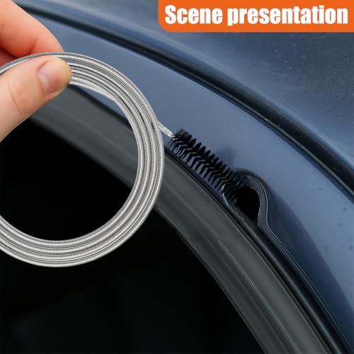 78 Inch Flexible Long Drain Brush, Nylon Stainless Steel Cleaner Tool, Feeding Tube Cleaning Brush, Drain Hole Cleaner, Double Ended Hose Pipe Brush for Car, Fridge. Pipe, Sink (200CM) - size: 200CM