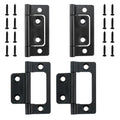 SDTC Tech 4-Pack Non-Mortise Door Hinges Bifold Butt Cabinet Hinges with Screws for Furniture Windows Cupboard etc. - 2 x 0.9 Inch, Black - color: Black