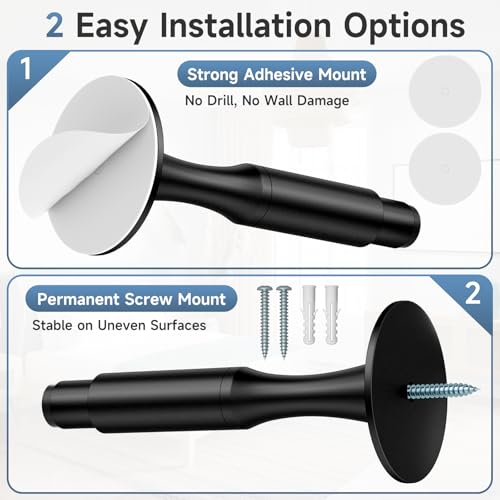 Door Stopper for Bottom of Door, 4.09 Inch, Black, Aluminum