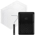 Bates- 6 Inch Paint Roller Tray Set, 12 pcs Black Plastic Paint Tray Kit