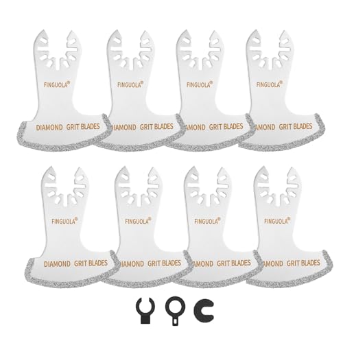 Oscillating Tool Blades, Diamond Carbide Multi Tool Blades for Grout Removal and Soft Tile Cut, Semi Circle Finger Segment Swing Grit Grout Oscillating Saw Blades (8PCS Swing Set) - color: 8PCS Swing Set