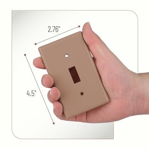 Bates- Light Switch Plates, 10 Pack, Mocha Brown, Light Switch Cover Plate, Single Switch Plate Cover - color: Mocha Brown, size: 10 Pack, Standard-Size