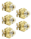 Gobrico Privacy Door Lock Sets Crystal Knobs Heavy Duty Door Hardware,Keyless Bath/Bed Door Knobset with Lock Inside,Push Pin Button,Satin Brass/Gold Arched Rosette,5 Pack - color: Satin Brass