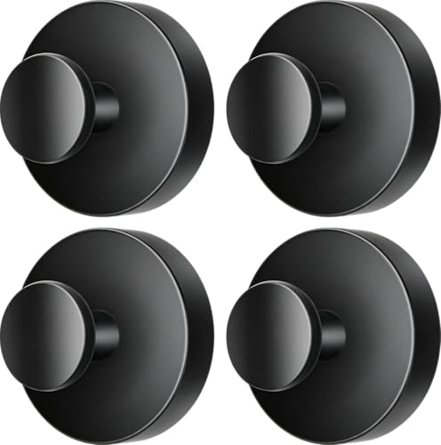 Reusable Suction Cup Hooks for Shower, Drill-Free Wall Hooks (4, Black) - color: Black