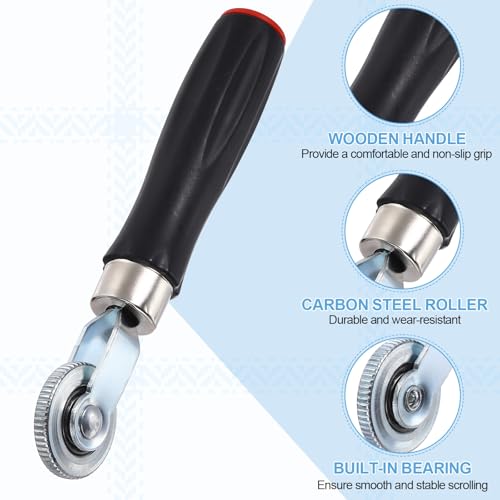HARFINGTON 2 PCS Car Seam Roller 0.24 Inch Len Car Audio Sound Deadening Roller Sound Deadener Wheel Roller with PP Handle for Auto Noise Heat Insulation Mat Wallpaper Application - color: Black, size: 0.24 Inch