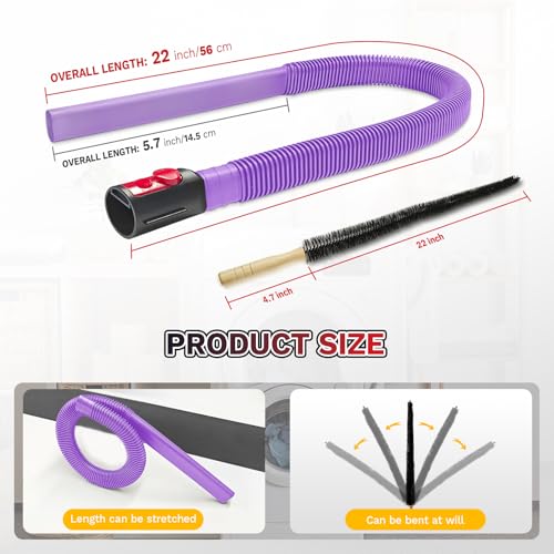 2 Pieces Dryer Vent Cleaner Kit,Lint Brush & Vacuum Hose