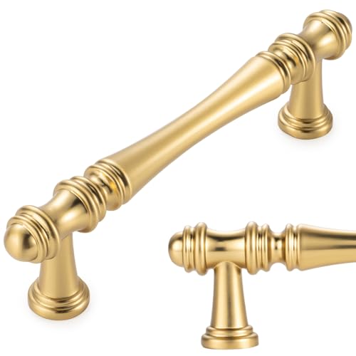 KOOFIZO 10 Pack 3-3/4 in Brushed Gold Cabinet Pulls, Gold Drawer Handle P30 - color: Brushed Gold, size: 3-3/4" CC - 10Pcs
