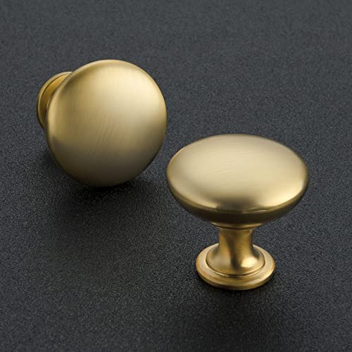 Ravinte Brushed Brass Solid Knobs Gold Kitchen Cabinet Pulls,5 Pack,Round-2 - style: Antique