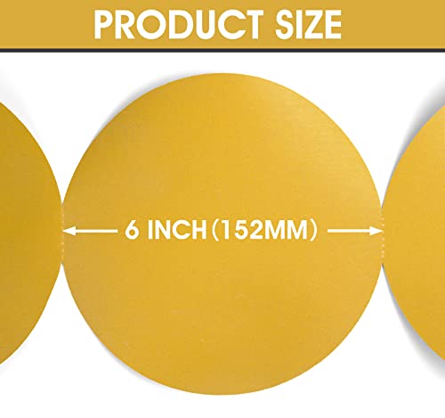 S SATC Premium Gold Sandpaper 6 Inch 100 PCS Sanding Discs 320 Grit Self Adhesive Stickyback Sandpaper Roll Aluminum Oxide PSA Sandpaper Discs for Wood, Metal, and Car Paint - style: 320 Grit