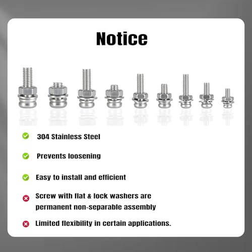 VGBUY 500Pcs Stainless Steel Nut and Bolt Assortment Kit, M2 M2.5 M3 M4 M5 Small Metric Machine Screws, Multipurpose Hardware Set for DIY Projects, Repairs, Electronics - style: 500PCS M2/2.5/3/4/5