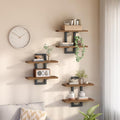 HOOBRO Floating Shelves, 15 Inch Wall Shelf Set of 3, Wall Mounted Storage Shelves 2-Tier, Hanging Bathroom Shelves, for Living Room, Bedroom, Bathroom, Kitchen, Walnut and Black BH32BJP301 - color: Walnut + Black