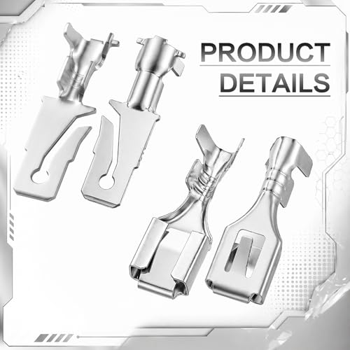 LEIFIDE 100 Pcs Electrical Terminals Kit Compatible with 56 Series, Sliver - color: Sliver