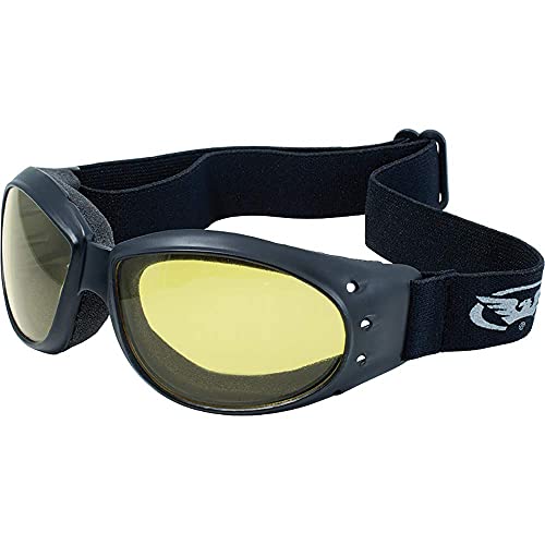Global Vision Eliminator Dirt Bike Padded Motorcycle Riding Goggles for Men and Women (Black Frame/Smoke Lens) - color: Black Frame/Yellow-smoke Lens
