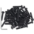55 Pieces M4 x 25mm Button Head Socket Cap Screws, Thread Pitch 0.7mm, Sutemribor M4 Black Screws, 10.9 Grade Alloy Steel, Black Oxide Finish, Fully Threaded - size: M4 x 25mm, style: Button Head