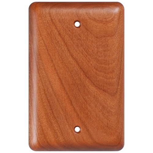Cherry Wood Blank Wall Plate Cover Decorator Style Perfect for Blank Wall Plate and Blank Outlet Cover Home Decor Elegant Design - color: Cherry wood, size: Blank Wall Plate