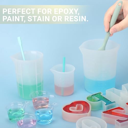 Gartful 6PCS Silicone Spatula Sticks, Non-Stick Epoxy Resin Mixing Sticks Scraper Tools, Reusable Stirring Rods for Resin, Paint, Waxing, Liquid, Arts Crafts Supplies, Facial Mask, Light Green - color: Light Green, size: Large