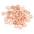MECCANIXITY 52 Pcs Flat Copper Washers, 3x7x1mm Copper Upgraded Flat Metric Sealing Crush Ring Washers for Hydraulic Fittings Screw Bolt Nut Electronic Repair - size: 3x7x1mm