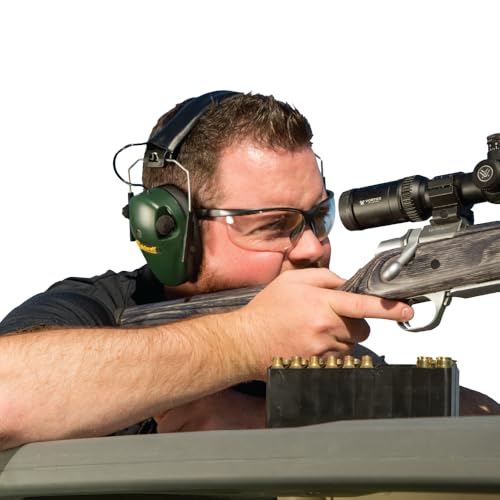 Caldwell E-MAX Electronic Hearing Protection with Low Profile, Adjustable, 23 NRR, For Range, Shooting, and Hunting - style: Shooting Glasses Combo