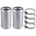 AC PERFORMANCE 2" (51mm) OD Aluminum Alloy Hose Joiner Silicone Pipe Connector Bead, 4" Length with 304 SS Clamps, Pack of 2 - size: 2" (51mm) - 2PCS