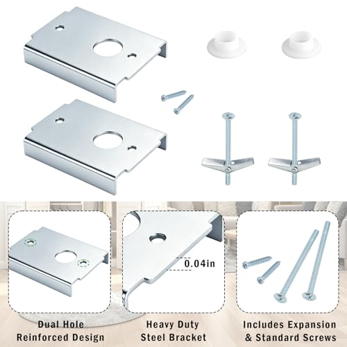 Bifold Door Repair Kit for Damaged & Stripped Wood Doors – Dual Hole Heavy Duty N7192 Brackets with Expansion & Standard Screws, Stronger Fix for 1-3/8" Doors, Fits 7/16" Pivot – 4pcs
