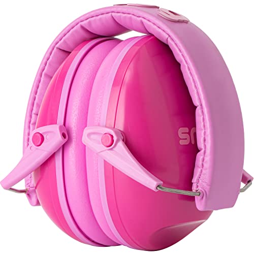 Snug Kids Earmuffs – Noise Reduction for Toddlers & Children – Adjustable, Lightweight, Foldable, Soft & Comfortable - color: Pink