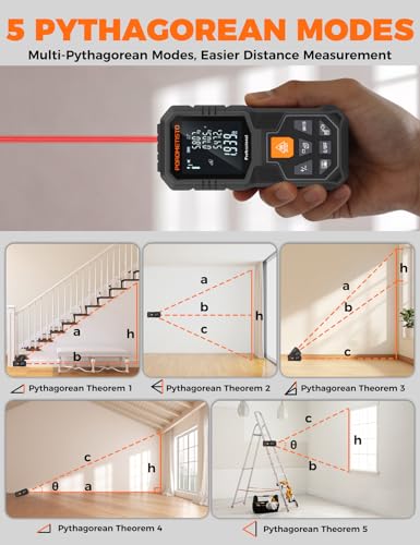 Laser Measure (164ft/50m) POROMETISTO with Angle Sensor&Tripod Mount