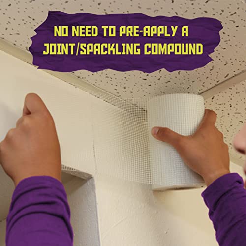 ATack Fiberglass Drywall Repair Tape, 6-Inch by 75-Foot, Heavy-Duty Self-Adhesive Wall Crack and Seam Patch