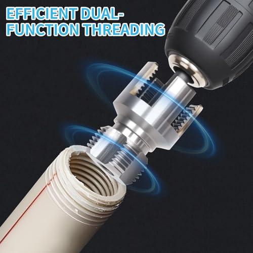 3PCS PVC Pipe Threader Kit, Dual-Function Tool for Plumbers & DIY - style: 3