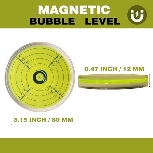 3.15-Inch Magnetic Bullseye Bubble Level for RVs and Machinery