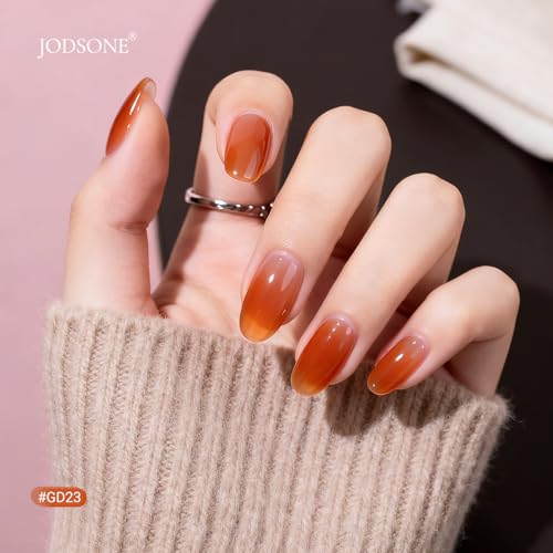 JODSONE 36Pcs Jelly Gel Nail Polish Kit 32 Colors with U V Light Crystal Transparent Classic Color 4 Functional Gel for All Seasons - color: KIT-19