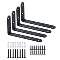Shelf Bracket 4 Pack 5" Lx3 H 5mm Thick Heavy Duty Black L Brackets - color: Black-4pack, size: 5"Lx3"Wx0.78"W