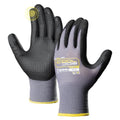 COOLJOB 3 Pairs Nitrile Rubber Dipped Safety Work Gloves with Grip Dots - size: Small, style: Smart Touch(3 Pairs)