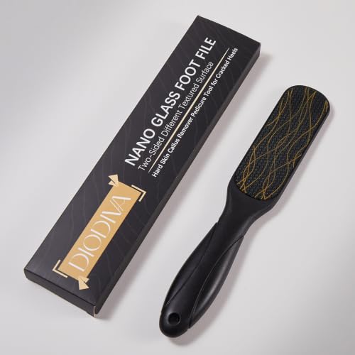 Nano Glass Foot File, Double-Sided Foot Callus Remover for Cracked Heels - color: Black