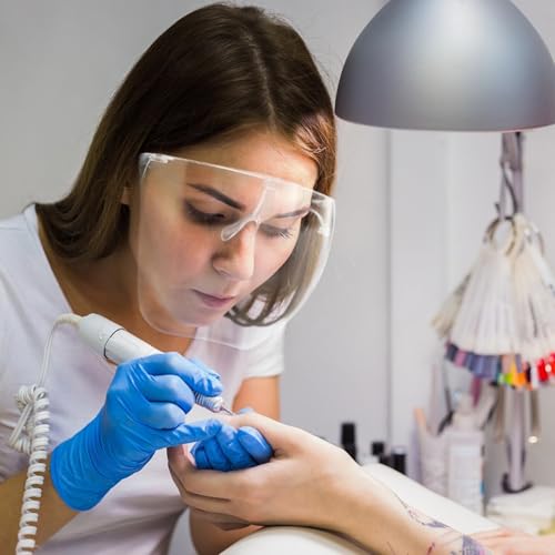 Face Shield Mask, Face Mask for Nail Drill, Clear Mask Full Face Protection, Reusable Anti-Fogging Exhaust Face Shield for Nail Art Tools Salon Studio Artists Enthusiasts Technicians