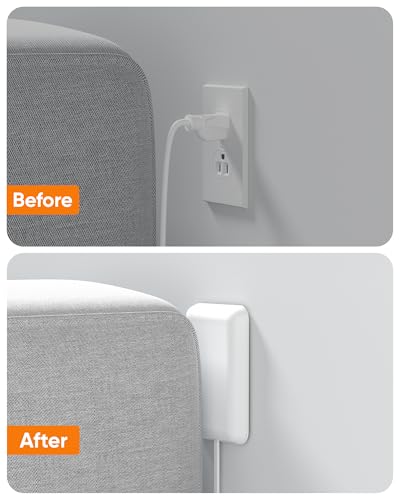 Olcorife Flat Extension Cord with Outlet Cover, Flat Plug Power Strip with 6 Outlets, 5 FT Cord Hidden Outlet Extender for Tight Spaces - size: 5 FT, style: 6AC(No USB)