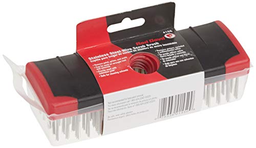 Red Devil 4166 7-Inch Soft Grip Stainless Steel Scrub Brush - size: 7 inches