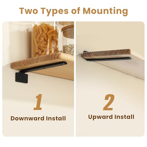 Mooche 4Pack Floating Shelf Brackets, Heavy Duty L Brackets Wall Mounted - color: Balck, size: 7.88*1.42 Inch