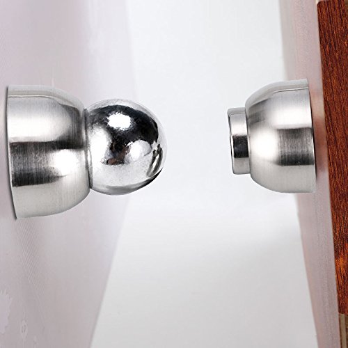 Sumnacon Powerful Magnetic Doorstop 2 Pcs Stainless Steel Mini Door Stopper - color: Silver